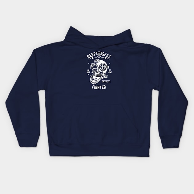 Deep Sea Fighter Kids Hoodie by Rebus28